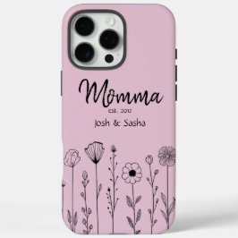 Eenvoudige Floral Nana Aangepaste Titel iPhone 16 Pro Max Hoesje