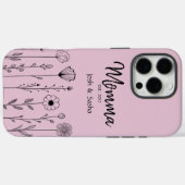 Eenvoudige Floral Nana Aangepaste Titel Case-Mate iPhone Case (Achterkant (horizontaal))