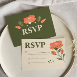 Eenvoudige Floral RSVP Kaartje