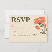 Eenvoudige Floral RSVP Kaartje (Achterkant)