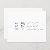 Eenvoudige Floral sparen de Datum (Voorkant / Achterkant)