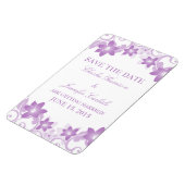 Eenvoudige Floral sparen de Datum Magnet, Paars Magneet (Linkerzijde)