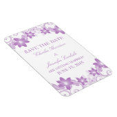 Eenvoudige Floral sparen de Datum Magnet, Paars Magneet (Rechterzijde)