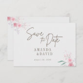 Eenvoudige Flower Elegant Flat Save The Date Kaart (Voorkant / Achterkant)