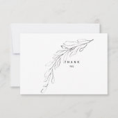 Eenvoudige Foliage Stem Funeral - Naam en datum Bedankkaart (Voorkant)