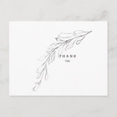 Eenvoudige Foliage Stem Funeral - Naam en datum Briefkaart (Voorkant)