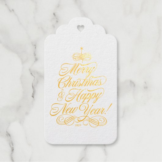 Eenvoudige Folie Kerstcadeau Label (Voorkant)