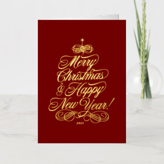 Eenvoudige Folie Kerstkaart Wenskaart