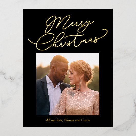 Eenvoudige Folie kerstmis Briefkaart (Voorkant)