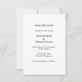 Eenvoudige formele Elegance Tekst Foto Sla de datu Save The Date (Achterkant)