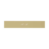 Eenvoudige formele Goud & Wit Monogram Script Wedd Uitnodigingen Wikkel (Vlak)