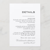 Eenvoudige formele Kaart voor bruiloft met details (Voorkant)