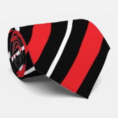 Eenvoudige formele minimale zwarte rode en witte s stropdas (Opgerold)