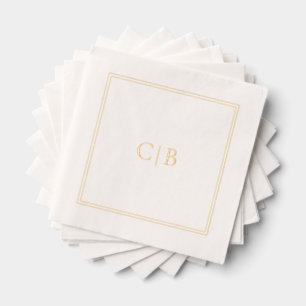 Eenvoudige formele monogram legant Wedding Folie Servetten