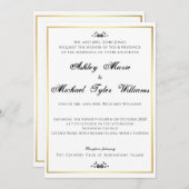 Eenvoudige formele uitnodiging in de vorm van een  (Voorkant / Achterkant)