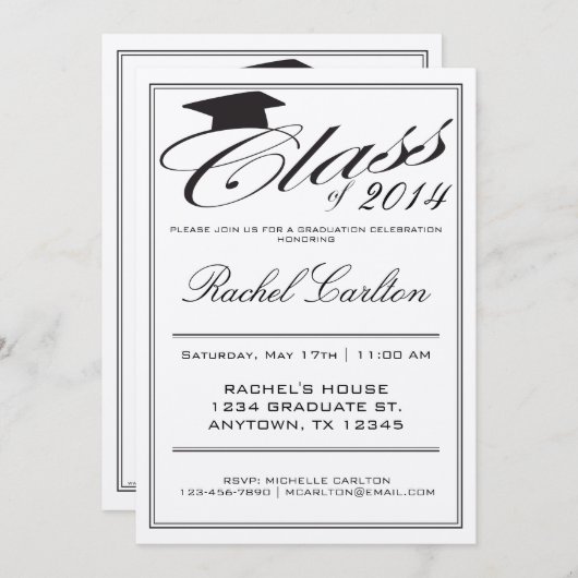 Eenvoudige formele uitnodiging tot het vieren van  (Voorkant / Achterkant)