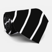 Eenvoudige Formele Zwart-wit met Stripes Stropdas (Opgerold)