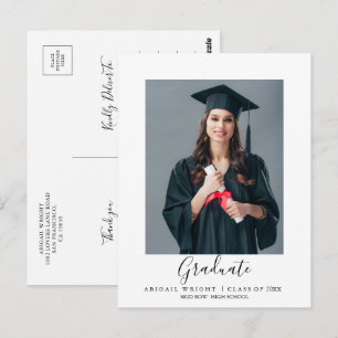 Eenvoudige Foto Afstudeerdocent Afstudeergeschenk  Briefkaart