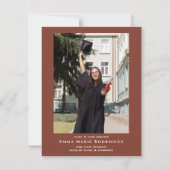 Eenvoudige foto Afstuderen dank u kaart (Achterkant)