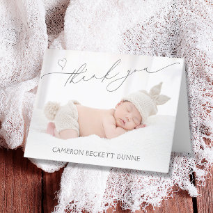 Eenvoudige foto Baby Bedankkaart