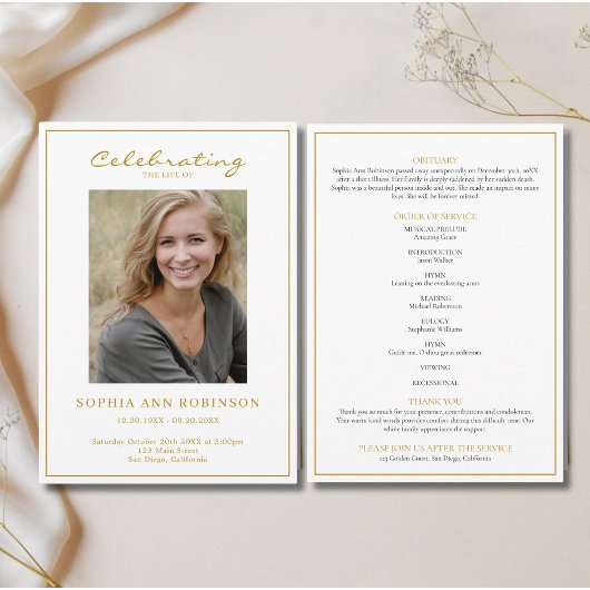 Eenvoudige foto begrafenis herdenking Orde van Ser Programma