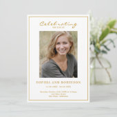 Eenvoudige foto begrafenis herdenking Orde van Ser Programma (Staand voorkant)