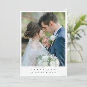 Eenvoudige foto-bruiloft Hartelijk dank Bedankkaart (Staand voorkant)