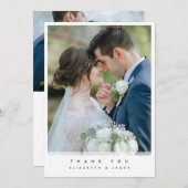 Eenvoudige foto-bruiloft Hartelijk dank Bedankkaart (Voorkant / Achterkant)