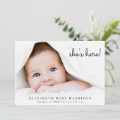 Eenvoudige foto-collage geboorte aankondiging (Staand voorkant)