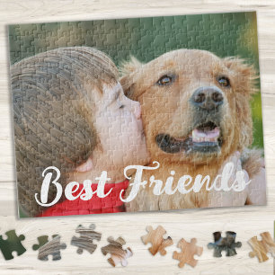 Eenvoudige foto Custom Pet Dog Kinder beste vriend Legpuzzel