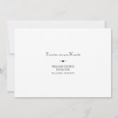 Eenvoudige foto Death Notice en begrafenis Kaart (Achterkant)