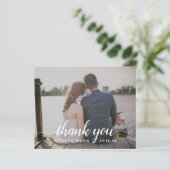 Eenvoudige foto Elegant budget bruiloft dank u kaa (Staand voorkant)