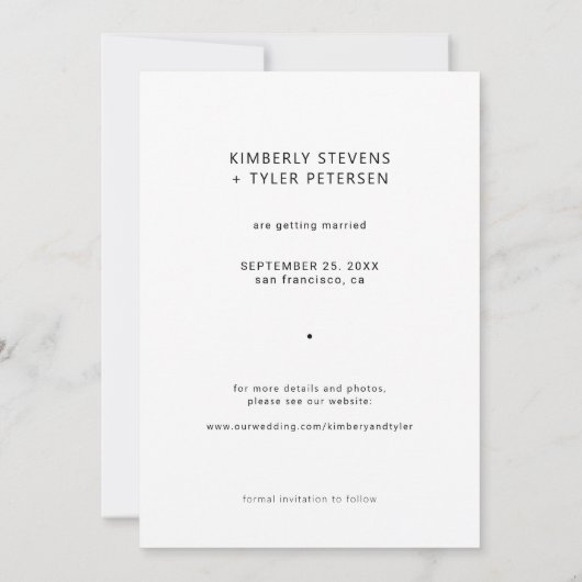 Eenvoudige foto-elegant script bruiloft save the date (Achterkant)