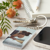 Eenvoudige foto Elegant Script Koppel Bruiloft Cus Sleutelhanger (Voorkant Rechts)