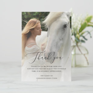 Eenvoudige foto Elegante begrafenis Bedankkaart