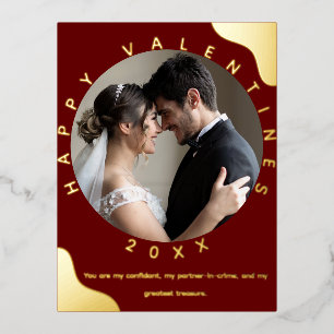 Eenvoudige foto Folie Valentijnse Kaart Post