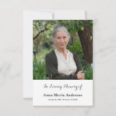 Eenvoudige foto Funeral - Hartelijk dank Bedankkaart (Voorkant)