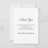 Eenvoudige foto Funeral - Hartelijk dank Bedankkaart (Achterkant)