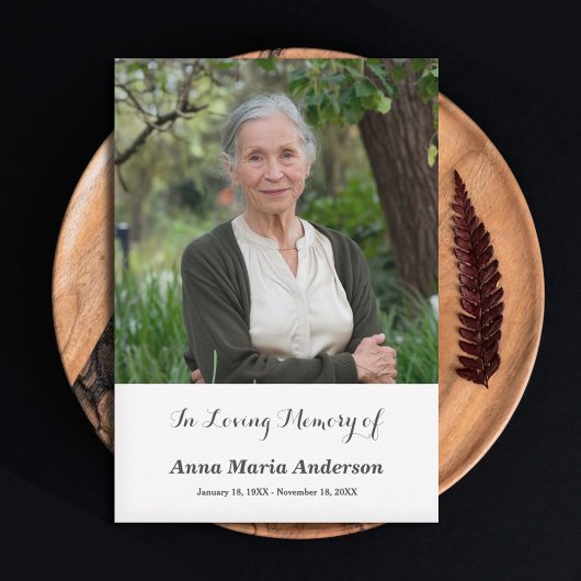 Eenvoudige foto Funeral - Hartelijk dank Bedankkaart