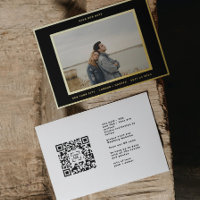 Eenvoudige foto Gold Border QR-code sla onze datum
