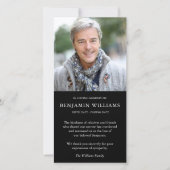 Eenvoudige Foto Herinnering Roukaartjes Bedankjes Bedankkaart (Voorkant)