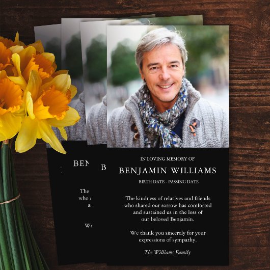 Eenvoudige Foto Herinnering Roukaartjes Bedankjes Bedankkaart