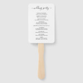 Eenvoudige Foto Huwelijksmassa/Ceremonieprogramma Handwaaier (Achterkant)