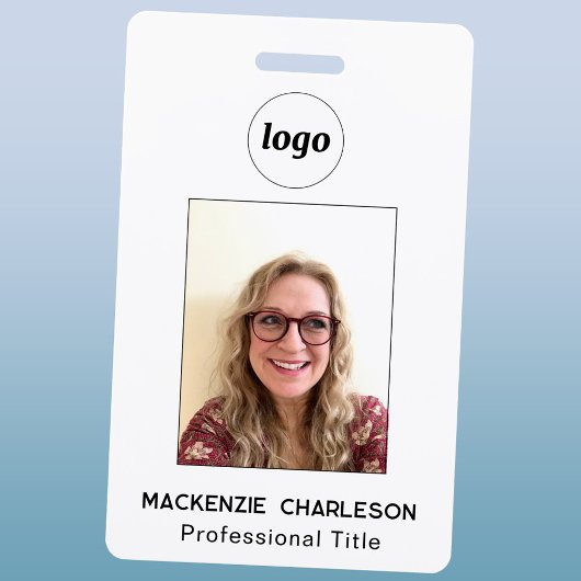 Eenvoudige foto-ID Bedrijfsnaam Badge