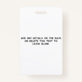 Eenvoudige foto-id Nametag Badge (Achterkant)