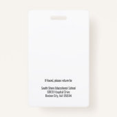 Eenvoudige foto-ID werknemer Badge (Achterkant)