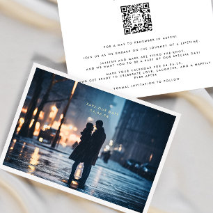 Eenvoudige Foto Lijst QR CODE Bruiloft Opslaan De Folie Uitnodiging