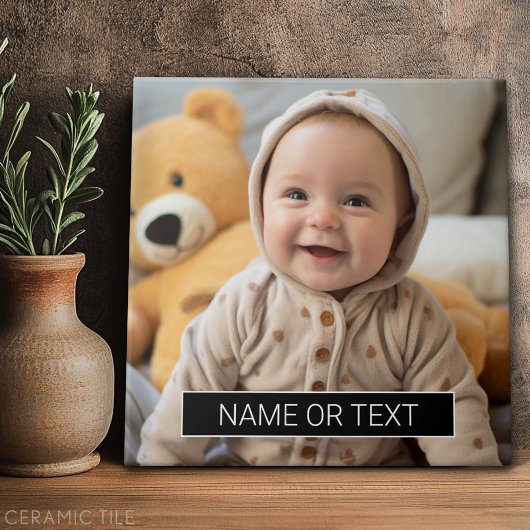 Eenvoudige foto met zwart kleurenblok voor tekst tegeltje