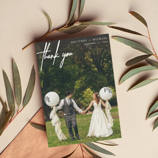 Eenvoudige foto Moderne Hartelijk dank Bedankkaart