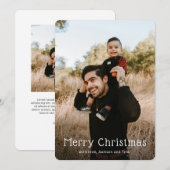 Eenvoudige foto Moderne Kerstmis Feestdagenkaart (Voorkant / Achterkant)